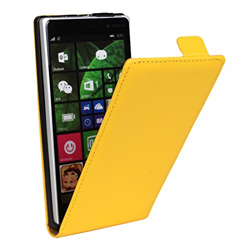 Eximmobile - Funda con tapa para móviles Microsoft y Nokia amarillo Nokia Lumia 1320