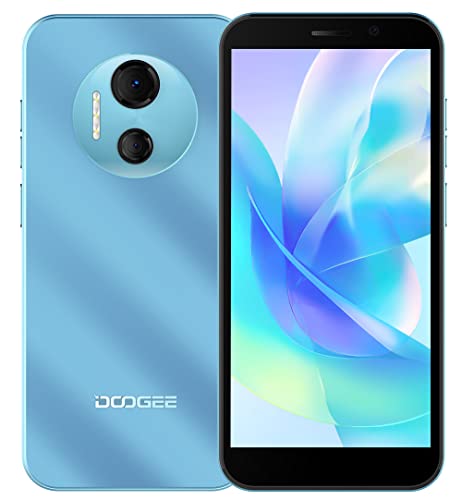 DOOGEE Android 12 Smartphone Libre X97 Pro, Helio G25 Octa Core 4GB+64GB, 4200mAh Batería, 12MP Dual Cámara, 6.0'' HD+ Screen Teléfono Móvil, Dual SIM+SD (3 Ranuras),NFC GPS Desbloqueo Facial Azul