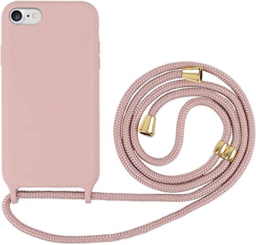 Oihxse Funda con Cuerda Compatible para iPhone 6/6S Carcasa de Silicona Líquida Suave con Correa Colgante Ajustable Case Moda Ultra Delgado Antigolpes Protección Cover,A4