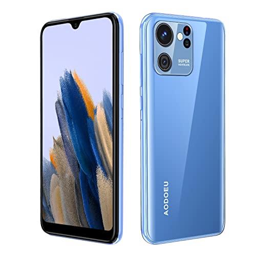 AODOEU 4G Moviles Libres Baratos, Pantalla 6,3 Pulgadas, 32GB/128GB ROM, 4GB RAM, Android 11 Smartphone Libre,4850mAh Batería,Smartphone Barato Dual SIM, 8MP Face ID Moviles Baratos y Buenos -Azul