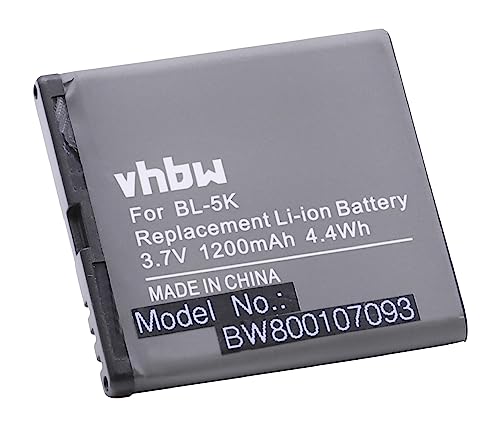 vhbw Batería Compatible con Nokia 701, C7, C7-00, N85, N86, T7, X7, X7-00 móvil, Smartphone (1200mAh, 3,7V, Li-Ion)