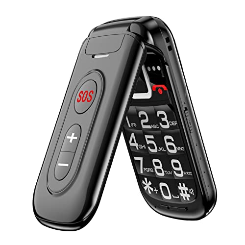 Guwet Telefono Movil para Mayores, 2G gsm Dual-SIM Teléfono Móvil Plegable | Pantalla a Color de 2.4 Pulgadas | Batería de 1400 mAh | Botón de Emergencia SOS | Linterna (Negro)