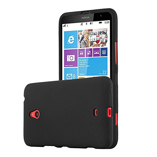 Cadorabo Funda para Nokia Lumia 1320 en Frost Negro - Cubierta Proteccíon de Silicona TPU Delgada e Flexible con Antichoque - Gel Case Cover Carcasa Ligera