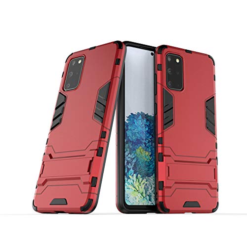 Funda para Samsung Galaxy S20 Plus/Galaxy S20 Plus 5G (6,7 Pulgadas) 2 en 1 Híbrida Rugged Armor Case Choque Absorción Protección Dual Layer Bumper Carcasa con Pata de Cabra (Rojo)