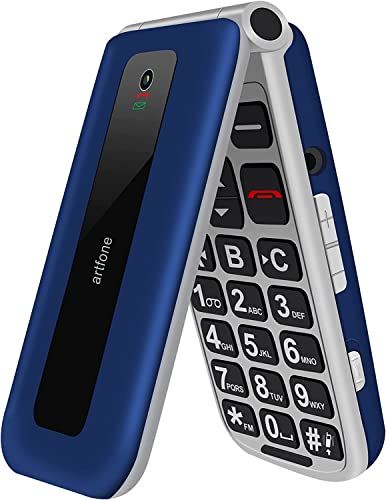artfone F20 Teléfono Móvil para Personas Mayores con Teclas Grandes, SOS Botón, Pantalla de 2,4 Pulgadas, 2G gsm, Doble SIM, Llamada rápida, 1000mAh Batería,Fácil de Usar para Ancianos y Niños, Azul
