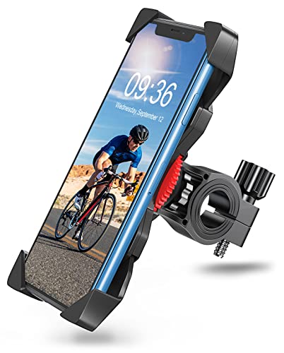 Mohard Soporte Movil Bicicleta, [360°Rotación & Antivibración] Universal Moto, Porta movil Compatible con iPhone 14 Pro Max/14 Pro/13 Pro/Samsung & Otros 3.5-6.7