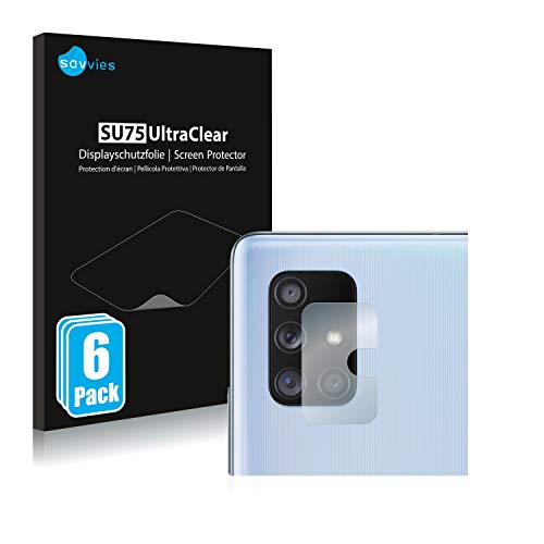 savvies Protector Pantalla compatible con Samsung Galaxy A71 5G (SÓLO Cámara) (6 Unidades) Película Ultra Transparente