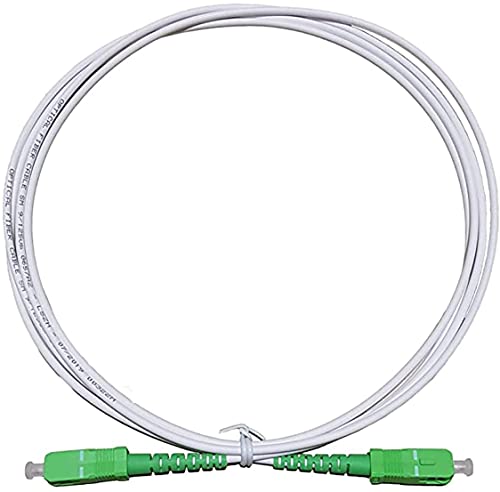 H Cable de Fibra Óptica para Router-Compatible 99% Conpatible con Movistar Jazztel Vodafone Orange Amena Masmovil SC/APC a SC/APC monomodo simplex 9/125 (BLANCO 10M)
