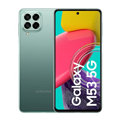 Samsung Galaxy M53 5G (128 GB) Verde - Teléfono Móvil Libre, Smartphone Android con 8GB de RAM (Versión Española)