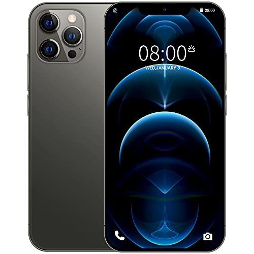 Smartphone Android 5G Smartphone 16GB + 128GB Android 13 Smartphone Octa-Core, Cámara de 80MP, 6280mAh, Pantalla de 6,7 pulgadas, Teléfonos 5G Dual SIM, Tipo-C, Face ID, Huella digital (Negro)