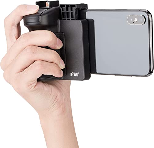Mando a Distancia Inalámbrico para Smartphone con Soporte de Mano, Estabilizador para Selfie Vlog Vídeo Compatible con iPhone XS X XR 8+ 8 7+ 7 6S+ 6S Galaxy Mate MI etc. Móvil con 59–85mm de Ancho