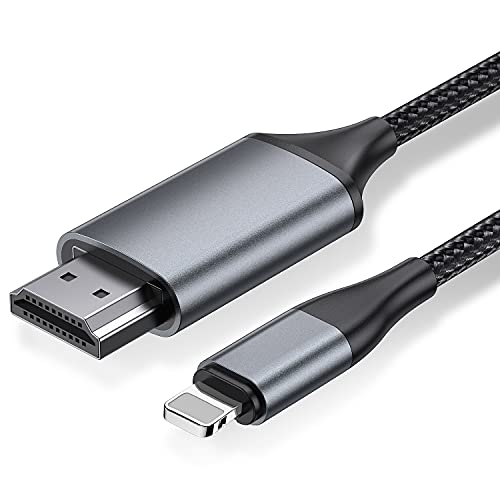 Cable HDMI de 4 m para iPhone, cable convertidor HDMI, teléfono/tableta/reproductor a televisión, cable de conexión HDMI para iOS 11, 12, 13, 14, salida de YouTube TV, HD1080P de alta definición