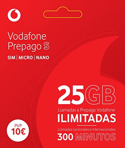 Vodafone Prepago S 12 GB + 300 Minutos (nacionales e internacionales) Roaming Europa EEUU