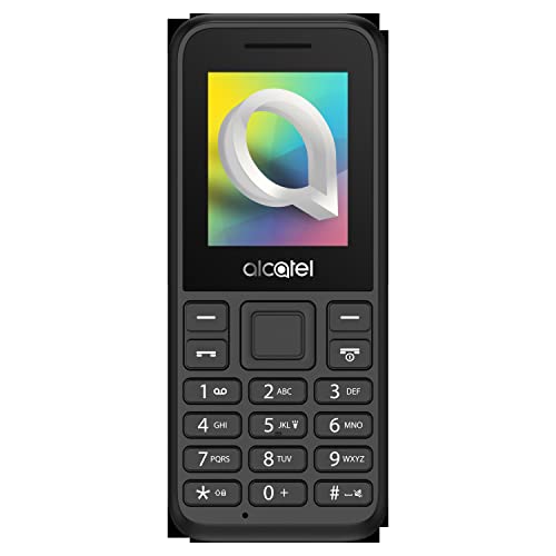 Alcatel 1068D - Teléfono móvil de fácil uso ,Pantalla de 1.8” QQVGA, 2G, cámara trasera, 4MB de RAM, 4MB de ROM, batería 400mAh (Negro)