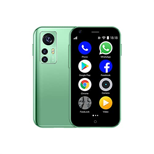Teléfono móvil D18, Smartphone 3G de Bolsillo sin SIM, pequeño teléfono Android con Pantalla HD de 2,5 Pulgadas, Doble cámara, Doble SIM, Google Play, 1GB RAM 8GB ROM, WiFi/Hotspot/GPS (Verde)