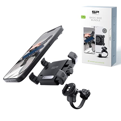 SP Connect Soporte Universal de Teléfonos Móviles apra Bicicleta - Soporte para Smartphone para Bicicletas de Montaña y de Carretera - Bloqueo Giratorio - para Dispositivos de 58-85 mm de Ancho