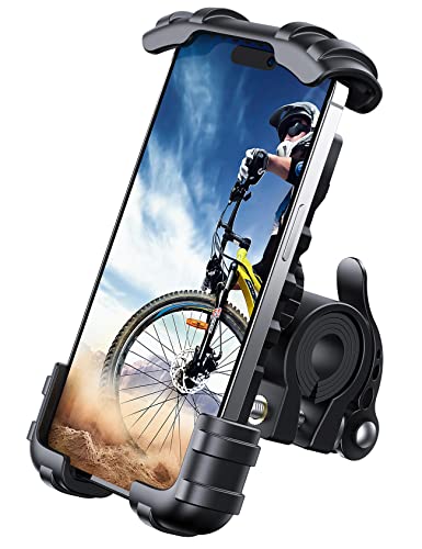 Lamicall Soporte Movil Bicicleta, Soporte Motocicleta - Rotación 360° Soporte Manillar para iPhone 14 Pro MAX Plus, 13/12 /11 Pro MAX, Mini XS XR 8 7, Samsung S10 S9 S8, Huawei, 4.7-6.8
