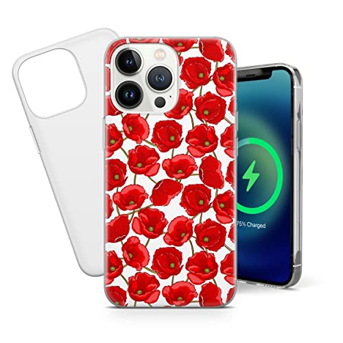 Funda para iPhone Poppies – Flores Gift – Funda para teléfono celular y diseño de verano – Flor parachoques para teléfono y cubierta transparente de TPU para iPhone 7/8/se 2020 – Diseño 5