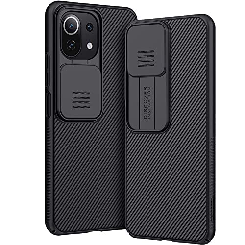 AROYI Funda Compatible con Xiaomi Mi 11 Lite 5G / 4G y Xiaomi 11 Lite 5G NE (6,55 Pulgadas), Tapa Deslizante para la cámara Funda - (Negro)