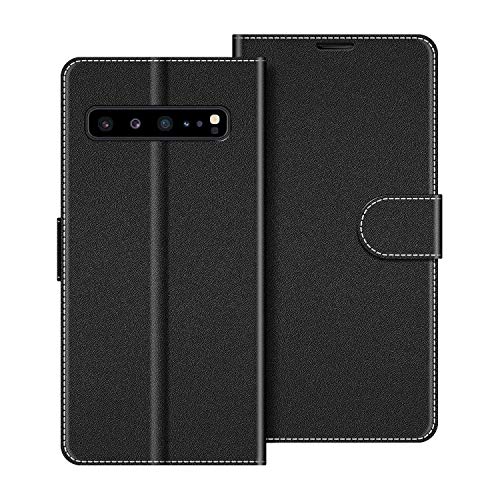 COODIO Funda Samsung Galaxy S10 5G con Tapa, Funda Movil Samsung Galaxy S10 5G, Funda Libro Samsung Galaxy S10 5G Carcasa Magnético Funda para Samsung Galaxy S10 5G, Negro