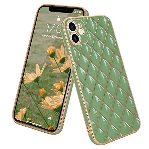 Lafunda Funda de teléfono móvil compatible con iPhone 11, carcasa para mujeres y niñas, dorada, brillante, carcasa de TPU ultraduana, carcasa de silicona para iPhone 11, color verde