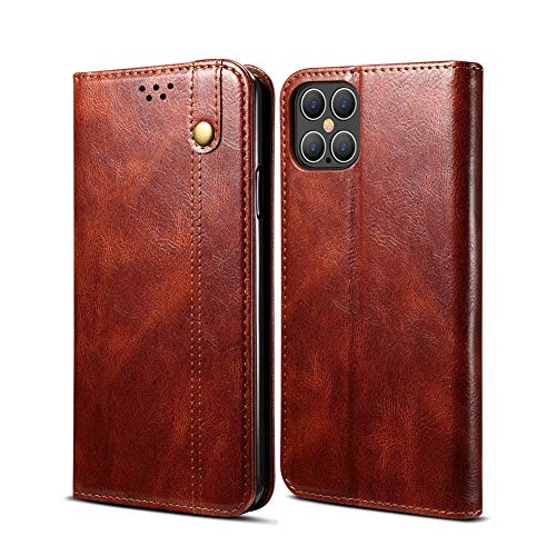 LUSHENG Compatible con Funda para iPhone 12 Pro, Ranuras para Tarjetas Magnéticas Marco de para Choques Suave de TPU, Diseño de Estuche de Cuero Tipo Billetera para OnePlus Nord 6.44