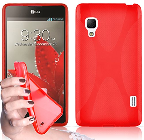 Cadorabo Carcasa para LG Optimus L5 (2ª generación), Color Rojo Inferno – Carcasa de Silicona TPU Flexible – Carcasa de Silicona Ultra Fina Suave Trasera
