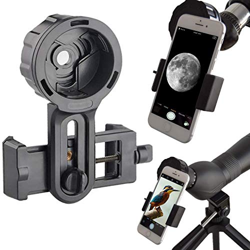 Adaptador de Móvil Pro para Prismáticos, Monoculares, Telescopios Terrestres, Telescopios Astronómicos, Microscopios. Compatibles con Cualquier Smartphone. Ideal para Capturar Tus Aventuras.