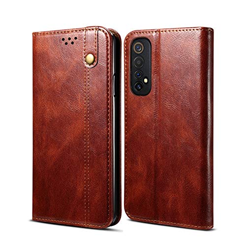 LUSHENG Compatible con Funda para Realme 7, Ranuras para Tarjetas Magnéticas Marco de para Choques Suave de TPU, Diseño de Estuche de Cuero Tipo Billetera para Samsung Galaxy M31s 6.5