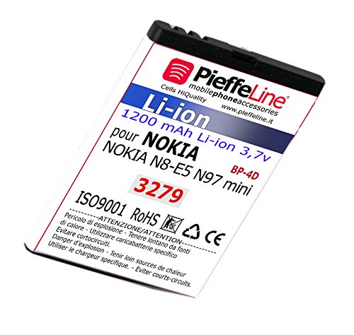 PIEFFELINE batería para Nokia bp-4d N8 E5 e7.00 N97 Mini de 1200 mAh A Litio