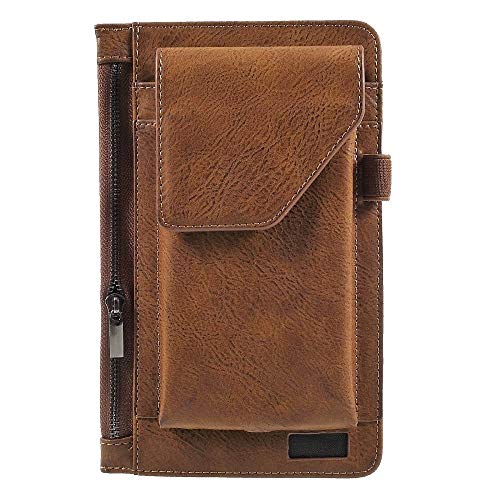 DFV mobile - Cover Vertical Belt Case with Phone Holder Pouch & Inner Pocket with Zipper for LG Magna - Brown