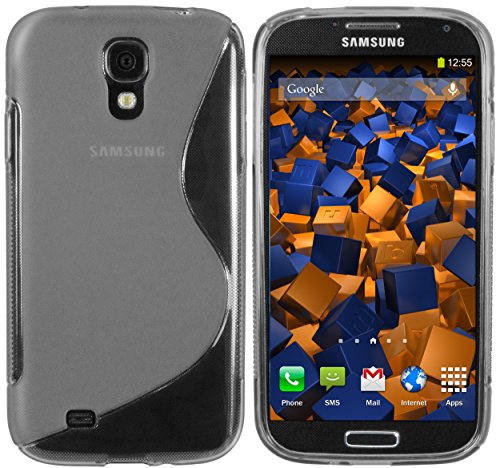 mumbi S-TPU Funda Compatible con Samsung Galaxy S4 Caja del teléfono móvil, Negro Transparente