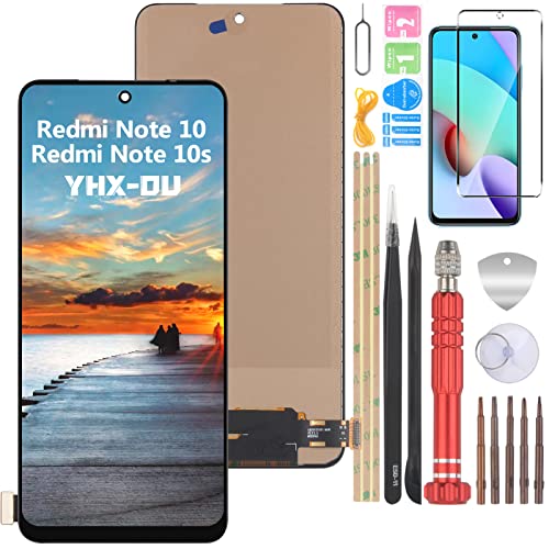 YHX-OU Incell LCD para Xiaomi Redmi Note 10 4G para Redmi Note 10s Pantalla Táctil de Reemplazo de Digitalizador y Herramienta (Negro) [No admite Huellas Dactilares]