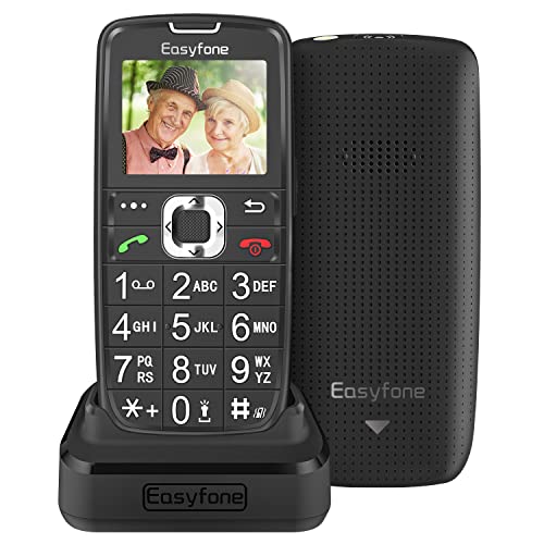 Easyfone Prime-A6 gsm Teléfono Móvil para Personas Mayores con Teclas Grandes y botón SOS, Fácil de Usar Móviles para Ancianos con Base cargadora (gsm)