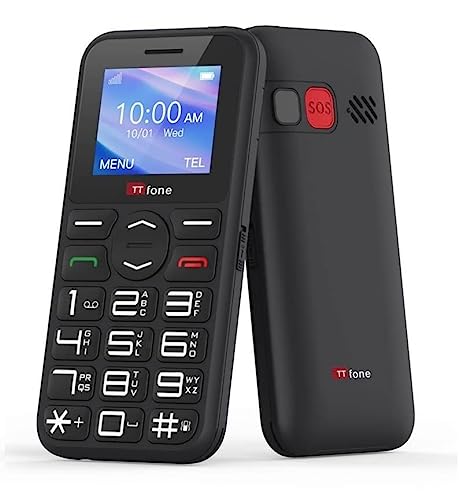 TTfone TT190 Teléfono móvil de Emergencia Desbloqueado básico para Personas Mayores con botón Grande - El teléfono Simple más Barato