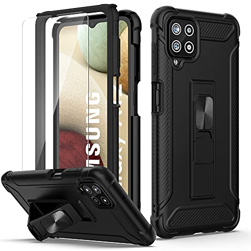 ORETECH Funda para Samsung Galaxy A12/M12, con [2x Protector de Pantalla]360 Grado Militar Anticaída Protección Case Magnético Soporte Rugged Armo Carcasa Silicona Caso para Samsung A12/M12 6.5