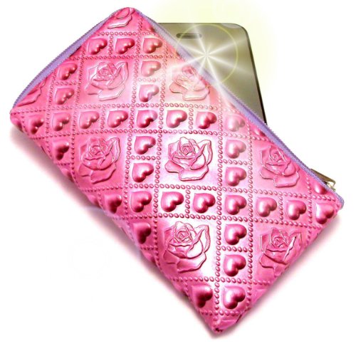 Funda para Nokia E55 con cierre de cremallera, color rosa claro