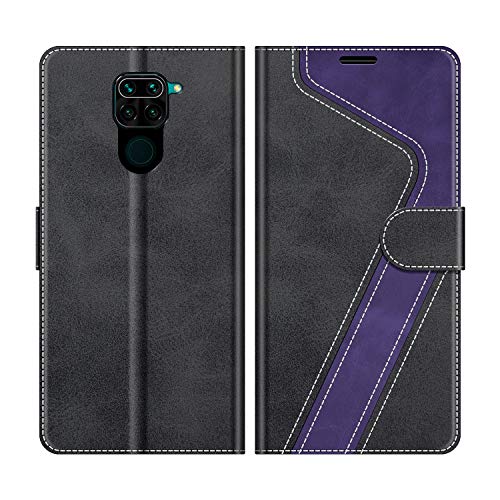 MOBESV Funda para Xiaomi Redmi Note 9, Funda Libro Xiaomi Redmi Note 9, Funda Móvil Xiaomi Redmi Note 9 Magnético Carcasa para Xiaomi Redmi Note 9 Funda con Tapa, Negro/Violeta