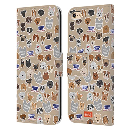 Head Case Designs Licenciado Oficialmente Personalizada Individualizada Emoji® Nombre de Perros y Estampado Patrones Carcasa de Cuero Tipo Libro Compatible con Apple iPhone 6 / iPhone 6s