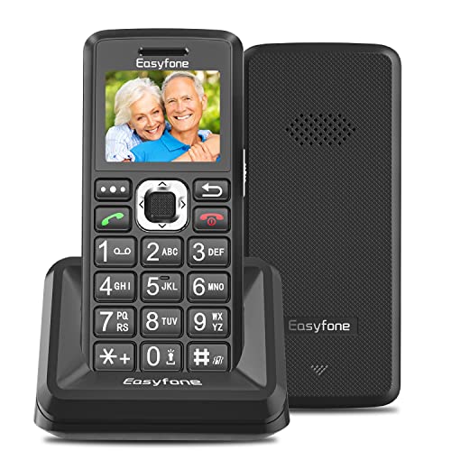 Easyfone T200 gsm Teléfono Móvil para Personas Mayores con Teclas Grandes, Fácil de Usar Móviles para Ancianos con botón SOS y Base cargadora (gsm)