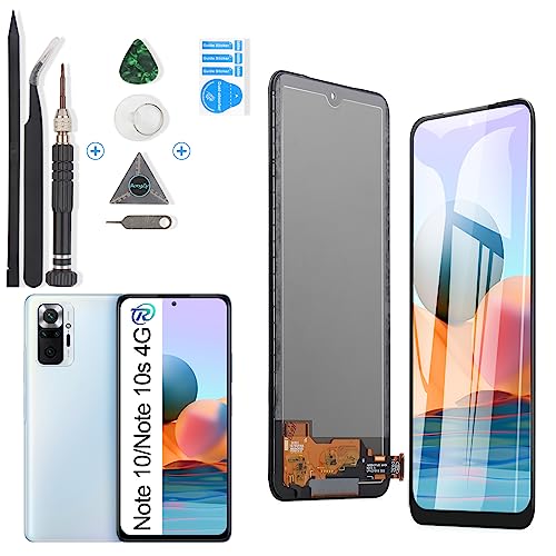 RongZy Pantalla para Xiaomi Redmi Note 10/Note 10s Pantalla Táctil LCD Kit de Pantalla de Repuesto Ensamblaje Digitalizador de Reemplazo con Herramientas(No para Redmi Note 10 5G y Mi Note 10 Lite)