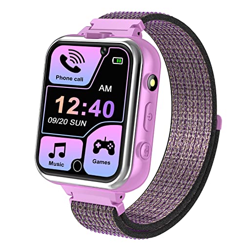 PTHTECHUS Niños Musica Smartwatch Phone, Reloj Inteligente MP3 con SOS Cámara Juego Despertador Regalos Relojes para Niños Niñas 5-15 años de Edad