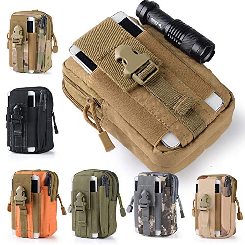 Egurs Cinturón Tactical Cinturón Bolsa Estuche Universal con Funda para el Monedero Militar para el Exterior EDC Militar Funda para iPhone 8 7 6s Plus Samsung Galaxy S9 S7 y más Caqui