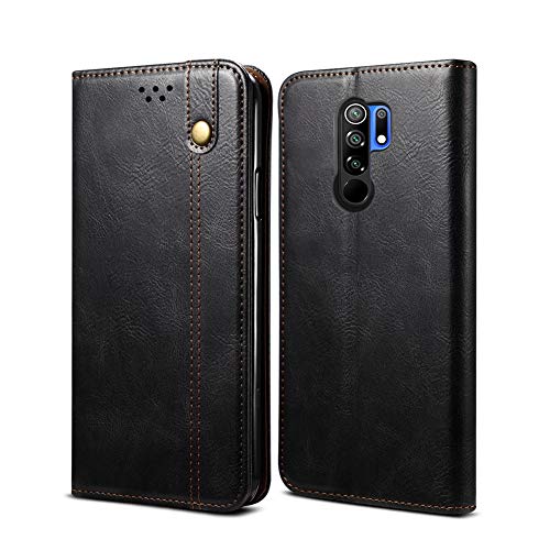 LUSHENG Compatible con Funda para Xiaomi Redmi 9, Ranuras para Tarjetas Magnéticas Marco de para Choques Suave de TPU, Diseño de Estuche de Cuero Tipo Billetera para Huawei Mate 40 Lite 6.8