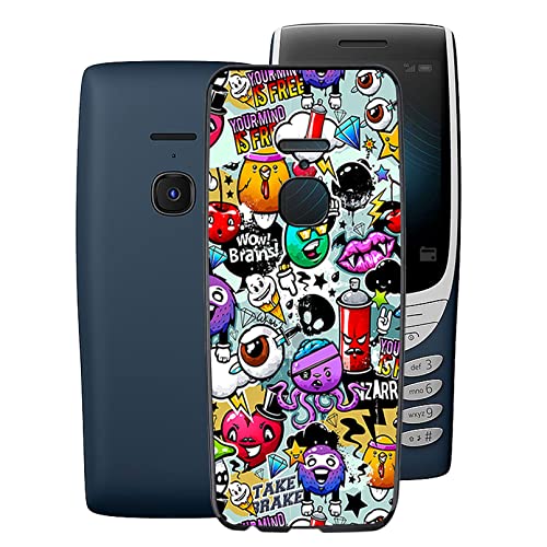 WXPPJ Funda para Nokia 8210 4G (2.8 Pulgada), Carcasa de Telefono Cover Negro Silicona TPU Case Moda Suave Parachoques Caso para Nokia 8210 4G - XS40