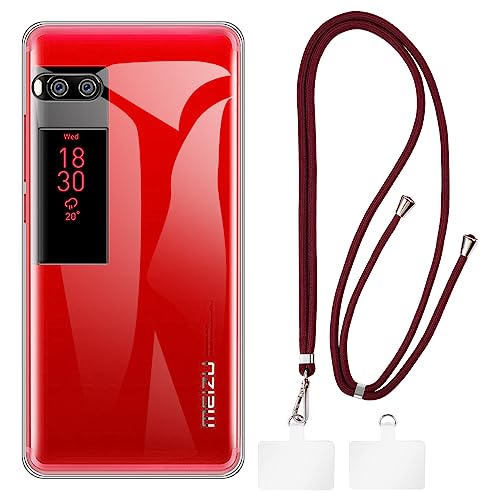 Shantime Meizu Pro 7 Funda + Cordones universales para teléfono móvil, Correa Suave para el Cuello/cruceta Funda de Silicona TPU para Meizu Pro 7 (5.2”)