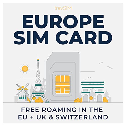 travSIM Tarjeta SIM de prepago para Europa | 10GB de Datos móviles a Velocidad 4G/5G | Esta Tarjeta SIM para Europa, Incluyendo Reino Unido y Suiza | Válida Durante 30 días