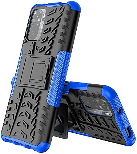 Funda para móvil Xiaomi Redmi Note 10/Redmi Note 10s con Soporte Protección 360 Grados 2 en 1 Carcasa Dura Resistente Antigolpes Rugged Armor Case (Xiaomi Redmi Note 10/Redmi Note 10s, Azul)