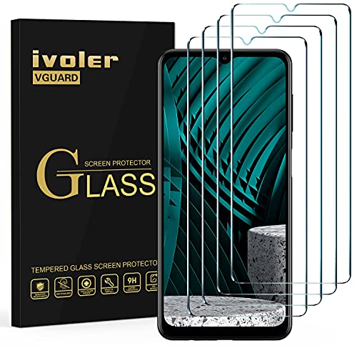 ivoler 4 Piezas Protector de Pantalla para Samsung Galaxy A12 / M12 / A32 5G / OPPO A77 5G / A77 4G / A57 4G / A57S / A77S / Realme Narzo 50 5G / Vivo Y16, Cristal Vidrio Templado Premium