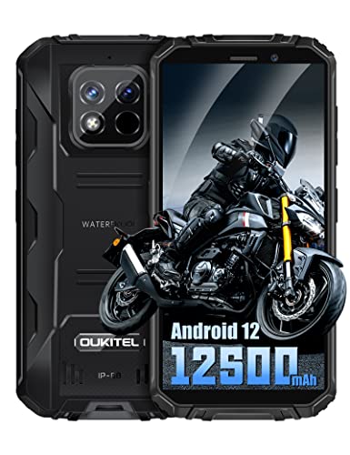 OUKITEL WP18 Pro Mobile Resistente,12500mAh Batería,4GB+64GB Octa-Core NFC, Android 12 Teléfono Irrompible,5.93'' HD+,13MP Doble Cámara, IP68 Waterproof Mobile Phone Dual SIM,Face ID/OTG/GPS